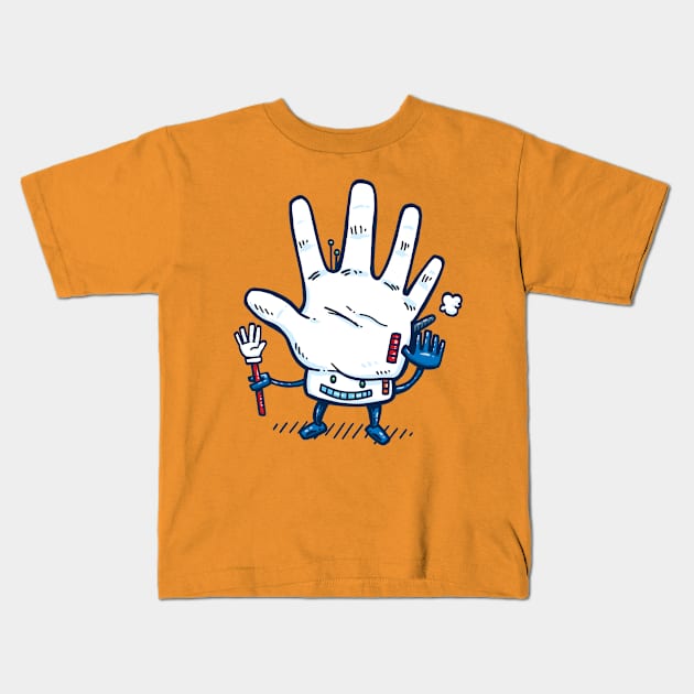 High five robot Kids T-Shirt by nickv47